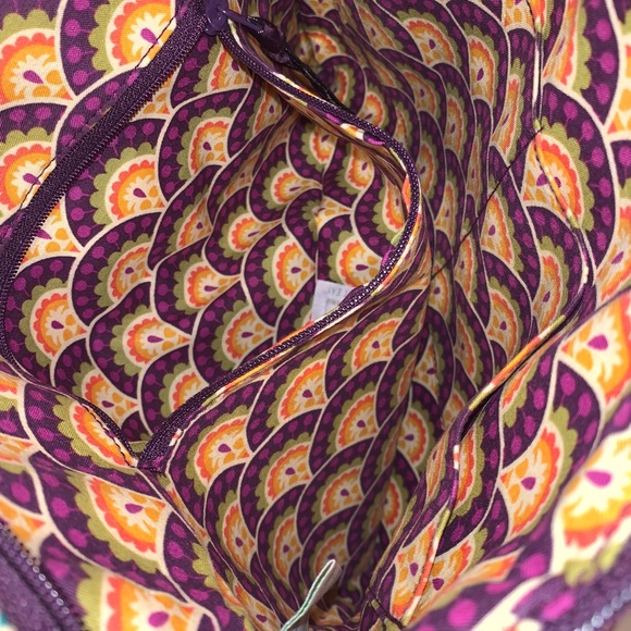 VERA BRADLEY plum Crazy envelope messenger purse women’s bags tote - Picture 8 of 11